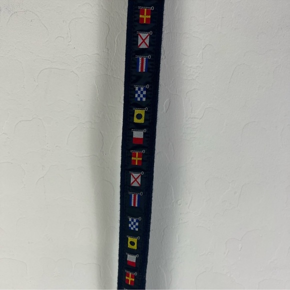 Nautical Flags Motif Leather Tab Belt - Picture 6 of 10
